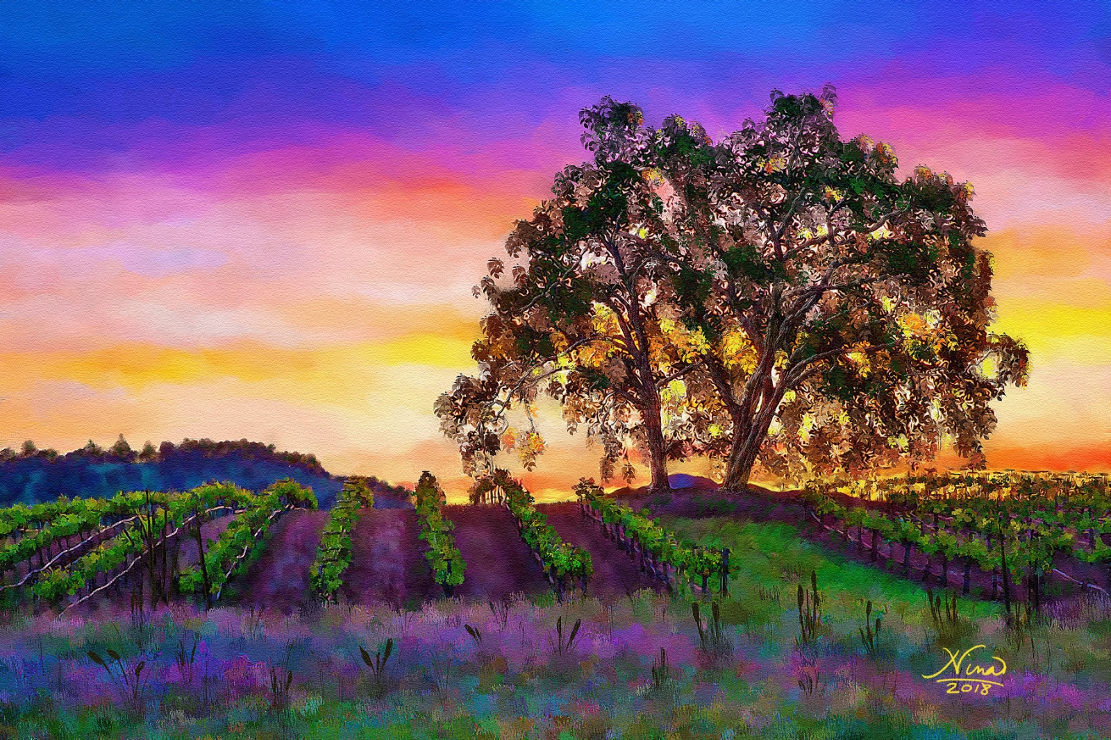 Napa Sunset painting final
